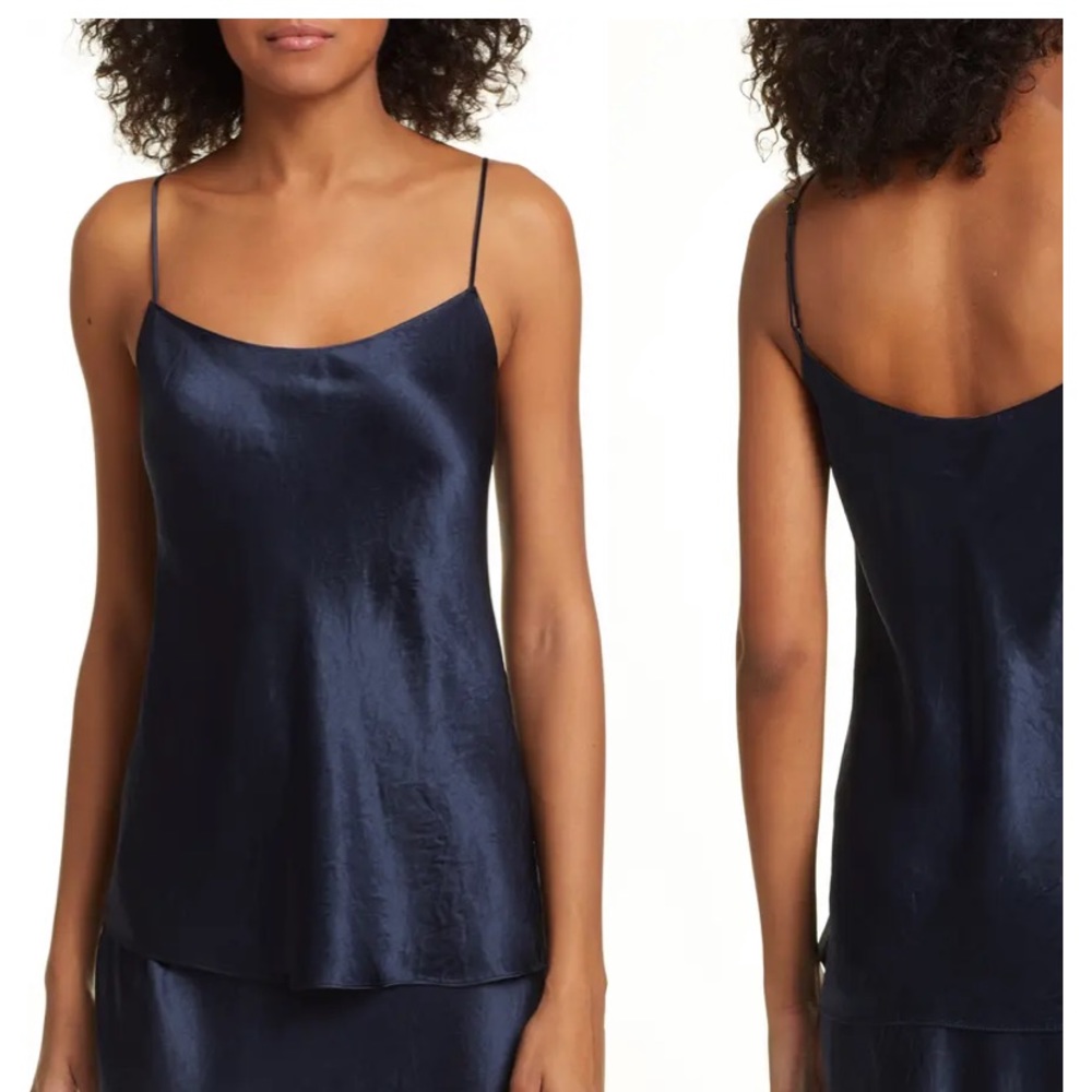 New Vince Silk Camisole, navy.